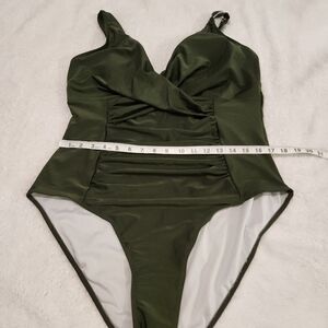 Olive Green One-Piece Swimsuit Size 3XL